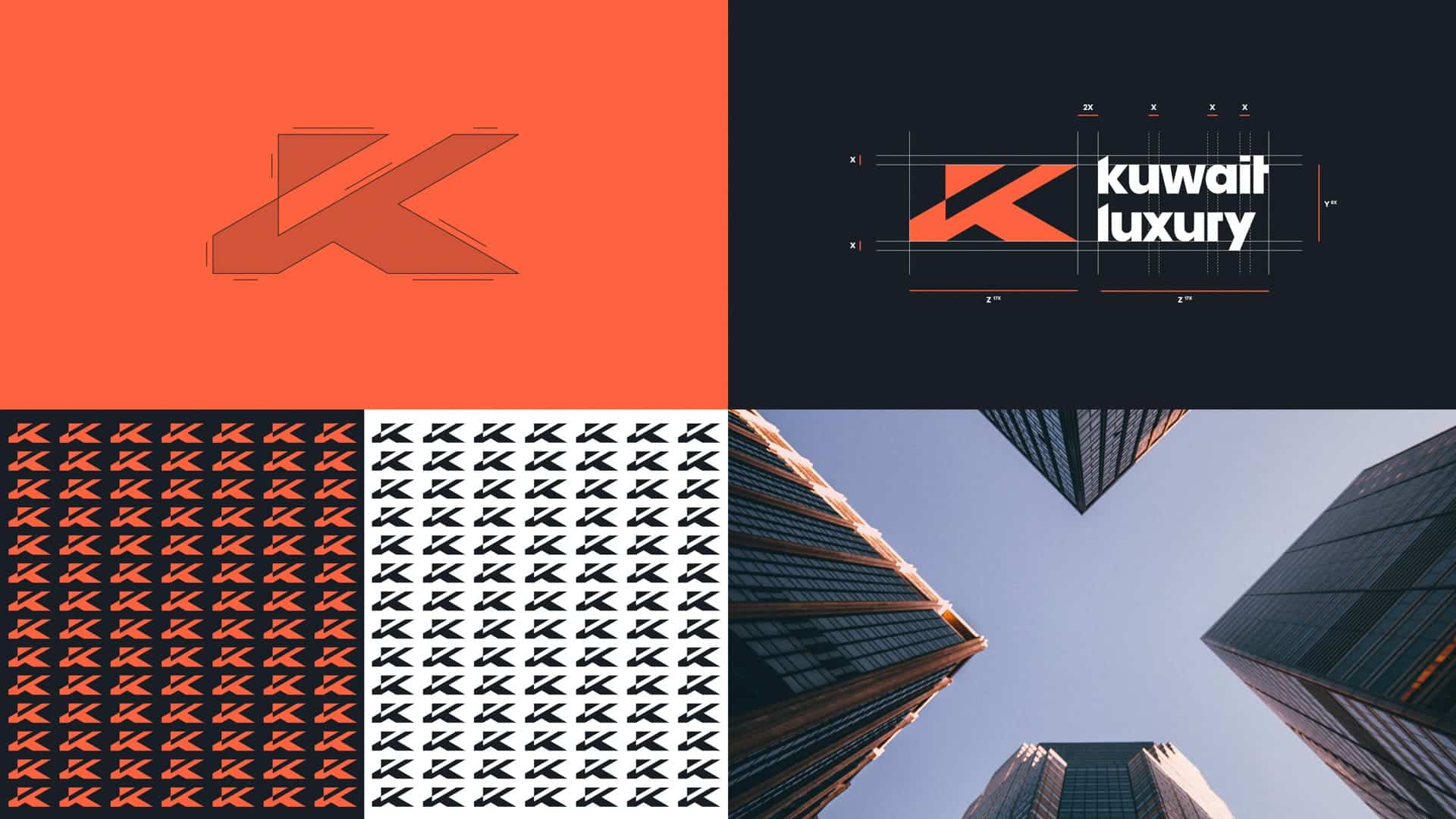 Kuwait Luxury logo in different backgrounds