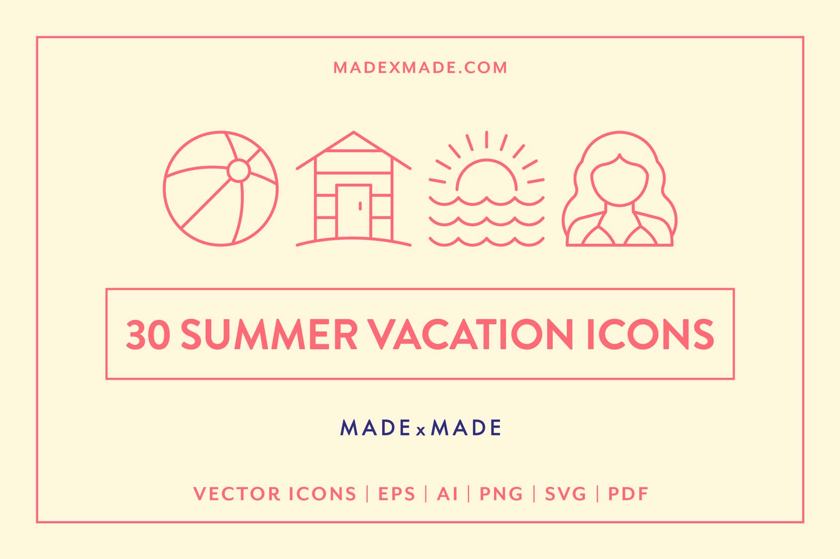 30 Free summer vacation icons