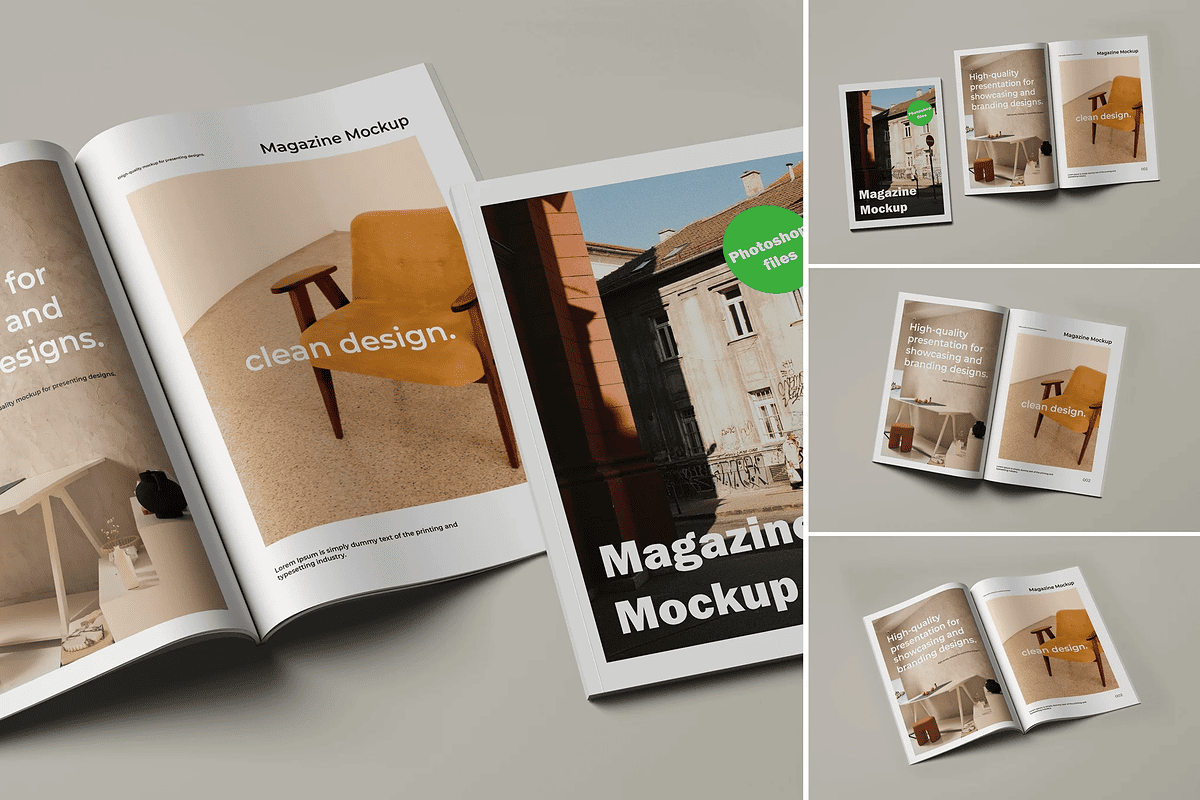 Magazine mockup templates