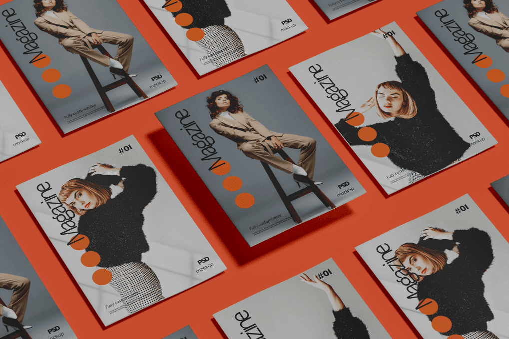 A magazine mockup template