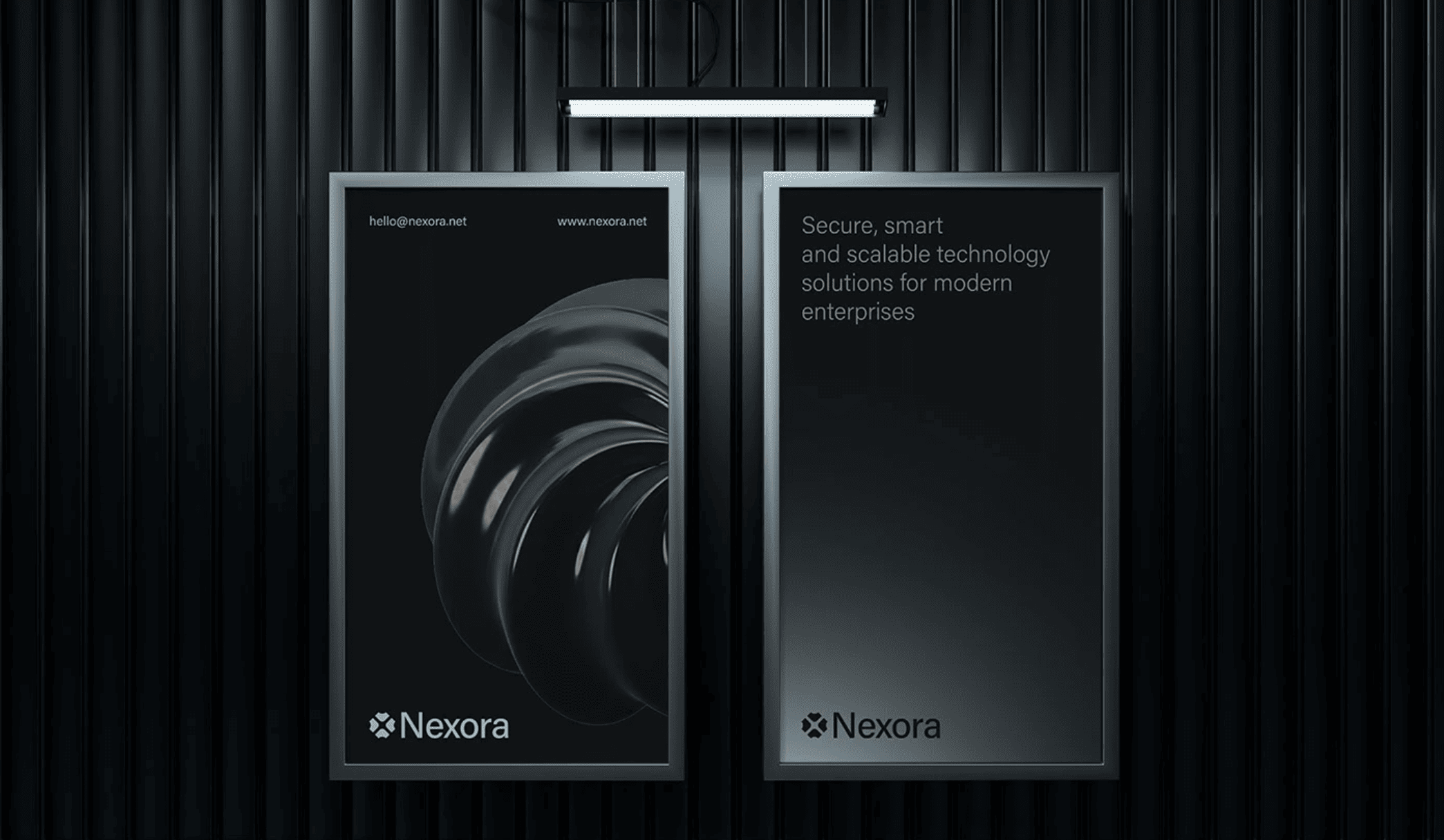 Nexora posters on wall