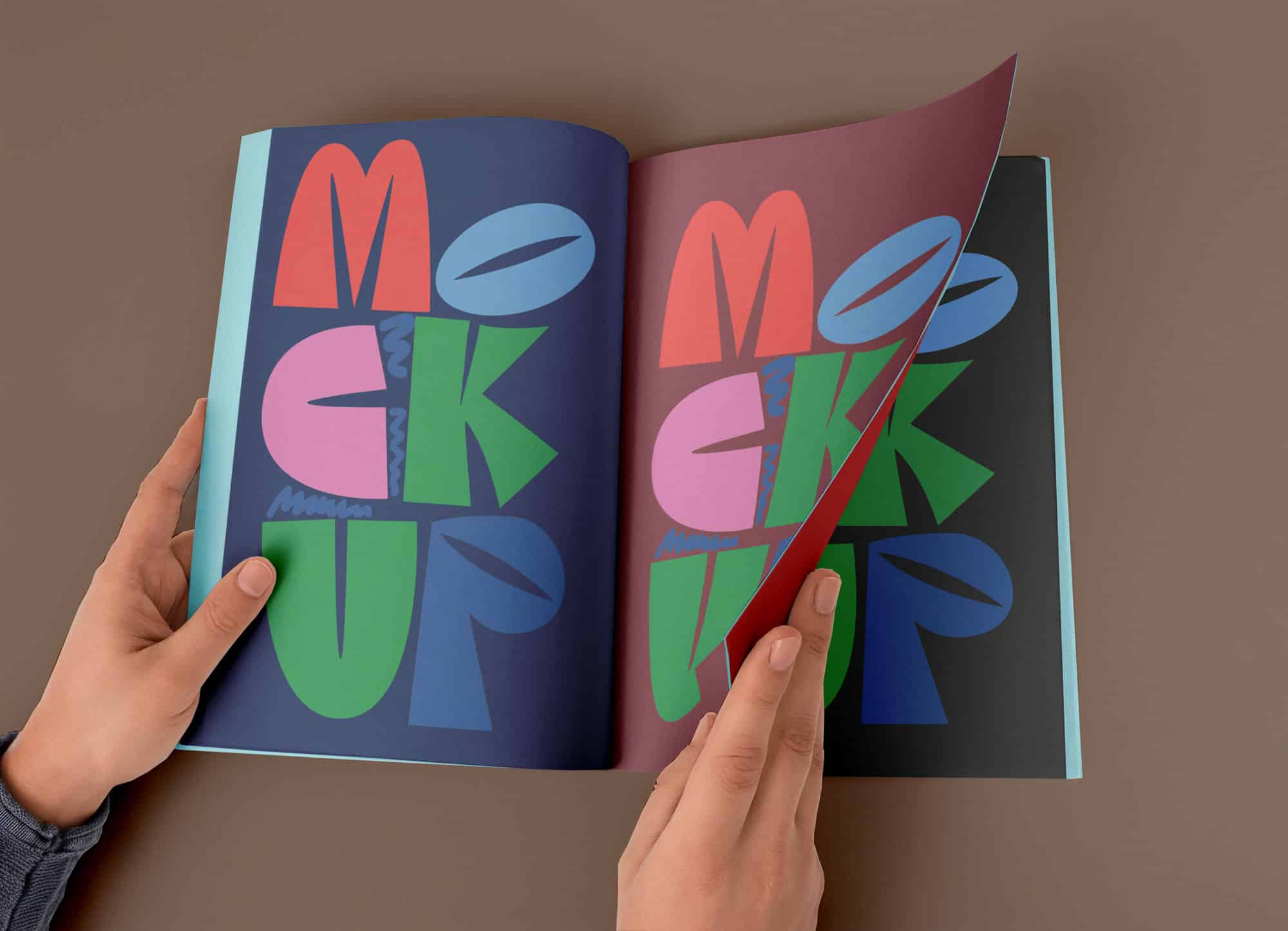 Free open magazine mockup