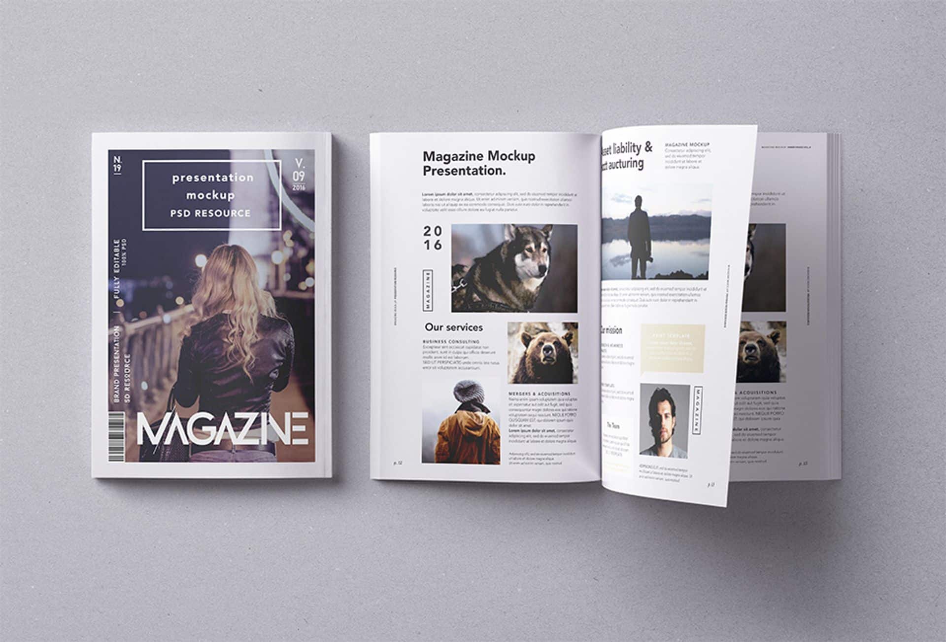 A free magazine mockup template