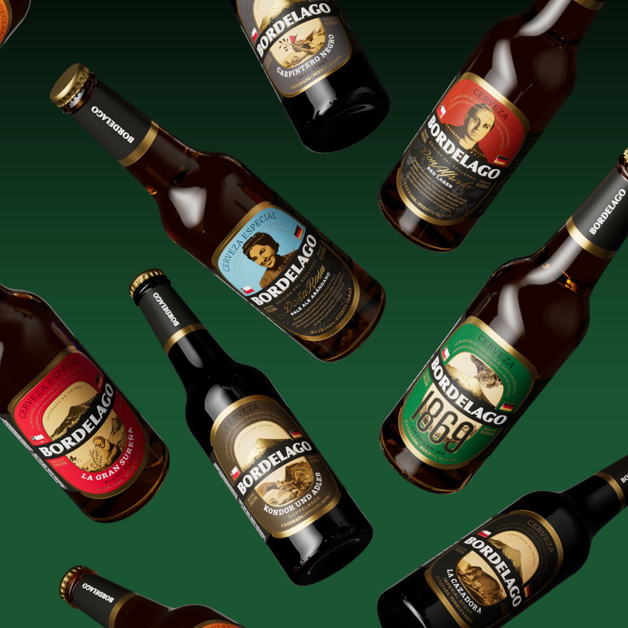 Bordelago beer bottles floating