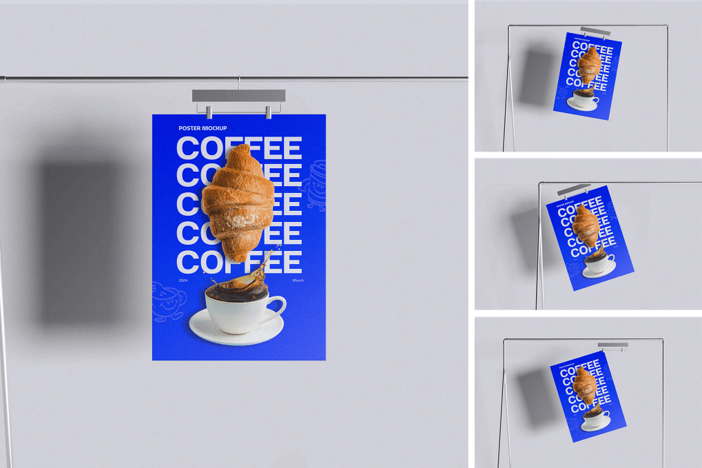 A blue poster mockup