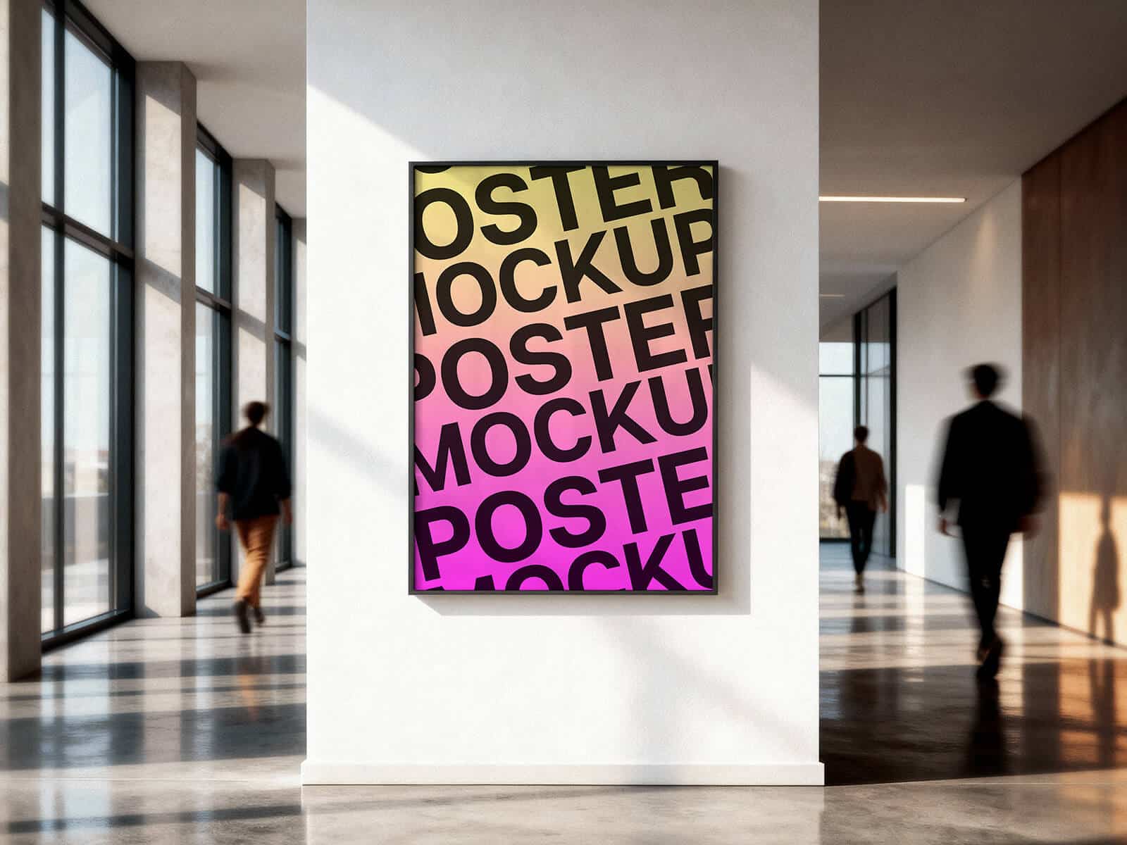 A free office wall poster mockup