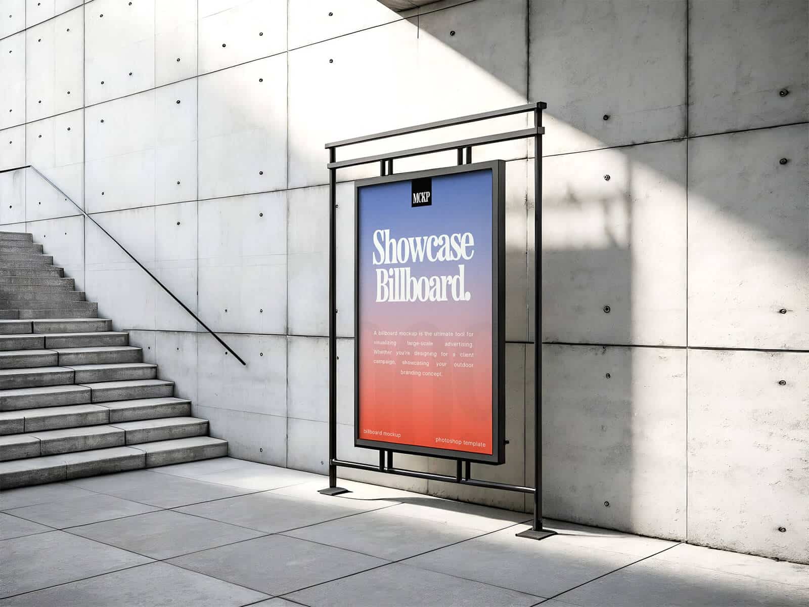A free underground framed poster mockup