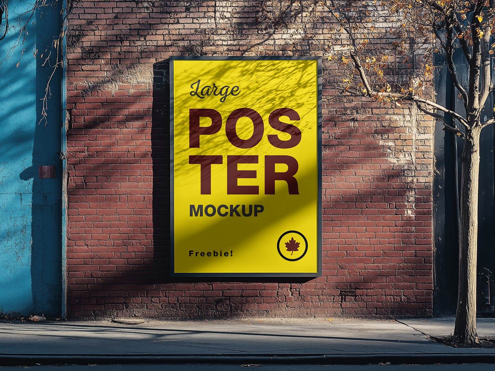 A free wall poster mockup