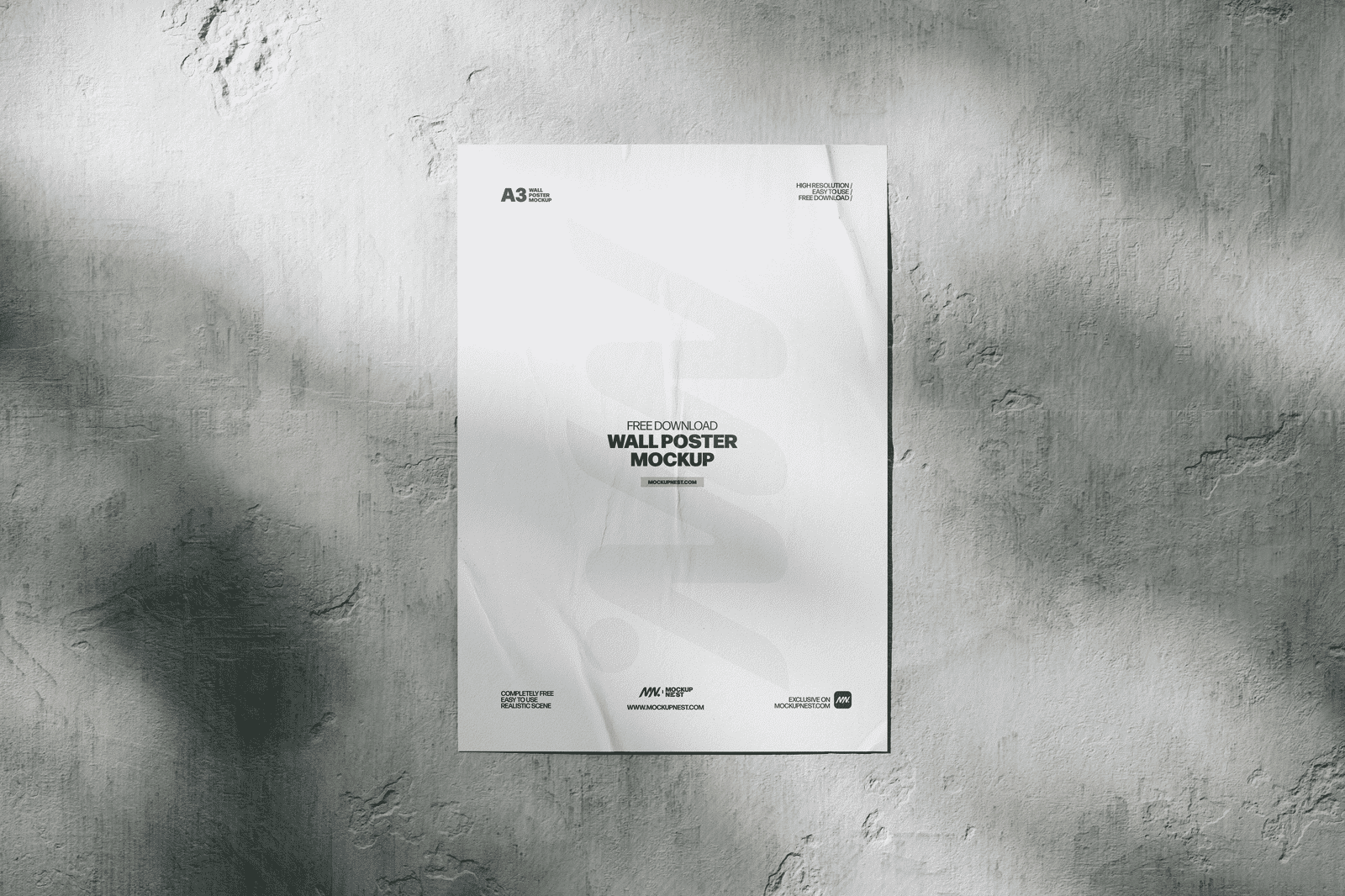 A free wall poster mockup set