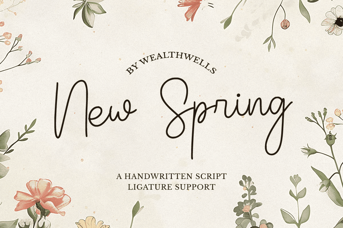 A handwritten script ligature support font