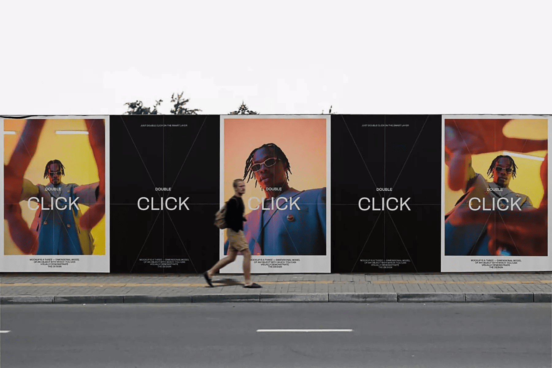 A free urban street poster mockup